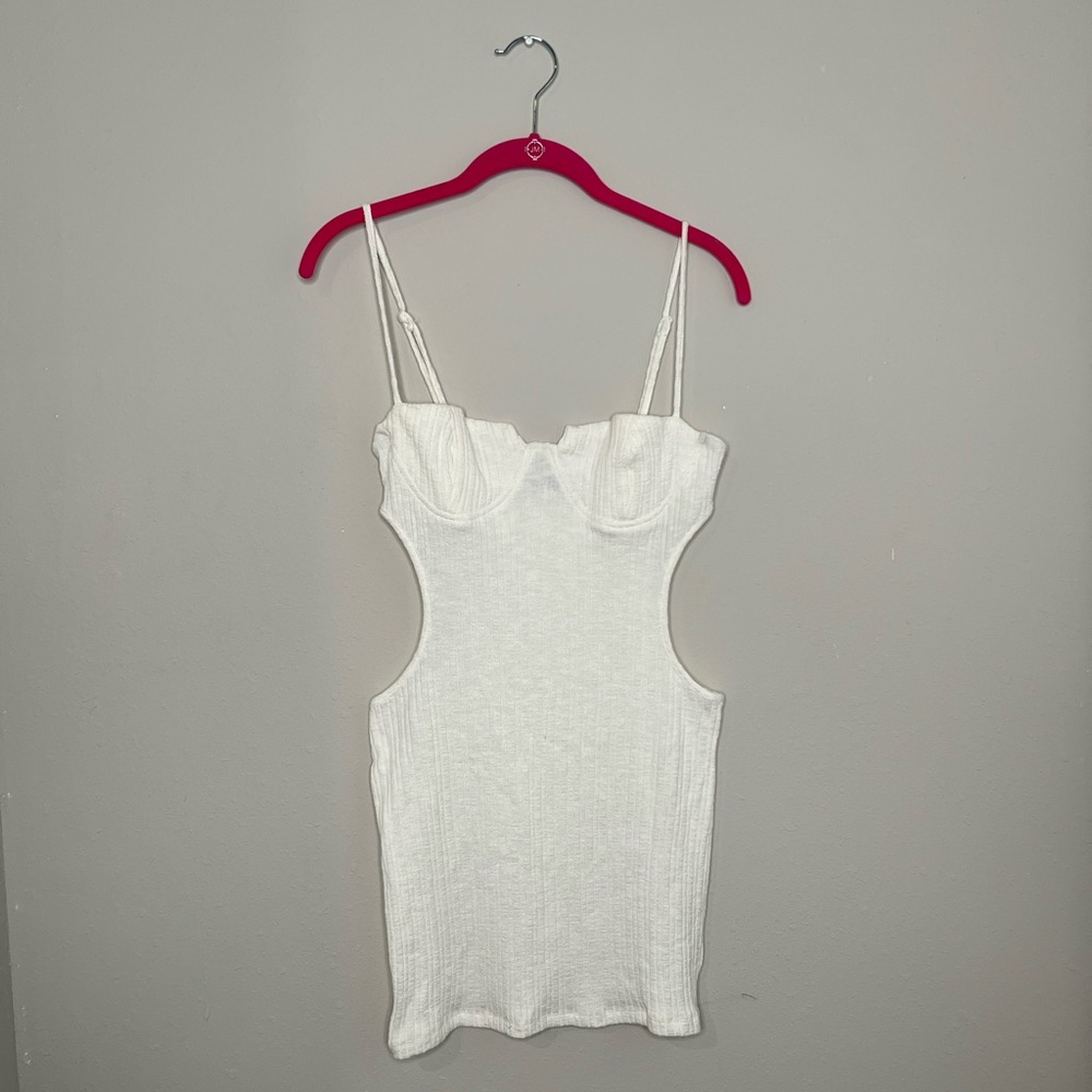White cut out maxi bodycon dress
